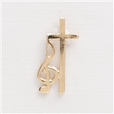 G-Clef with Cross Gold Pin