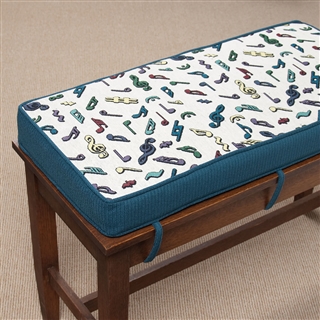 Plush Tapestry Piano Bench Cushion